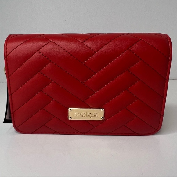 Bebe Sophia Quilted Small Cherry Red Crossbody Bag | NEW/NWT!!♥️♥️ - Picture 2 of 16
